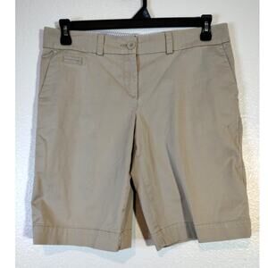 Tommy Hilfiger Women's Size 8 Classic Khaki Beige Chino Flat Front Shorts